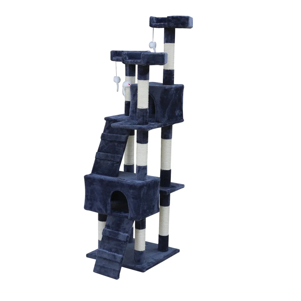 Cat Scratching Post Tree House Tower with Ladder Furniture