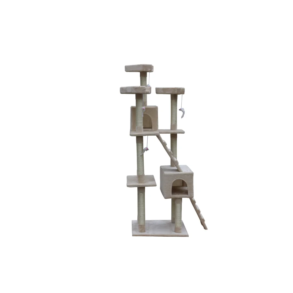 Cat Scratching Post Tree Kitten 180 cm Ladder Beige - Pet