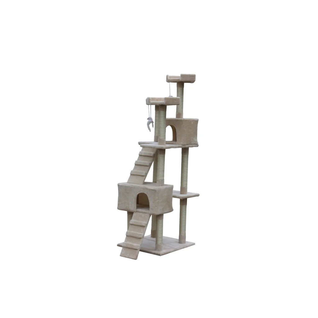 Cat Scratching Post Tree Kitten 180 cm Ladder Beige - Pet