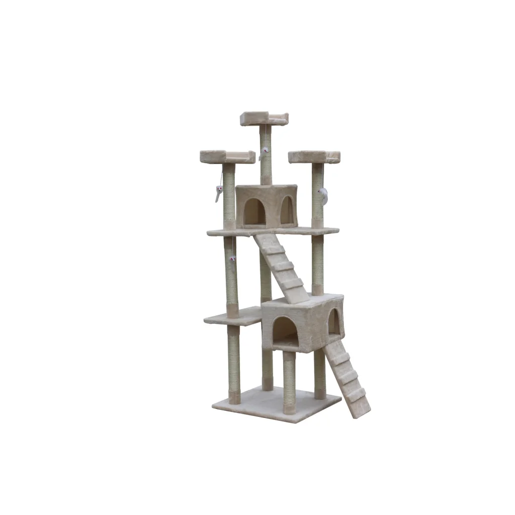 Cat Scratching Post Tree Kitten 180 cm Ladder Beige - Pet