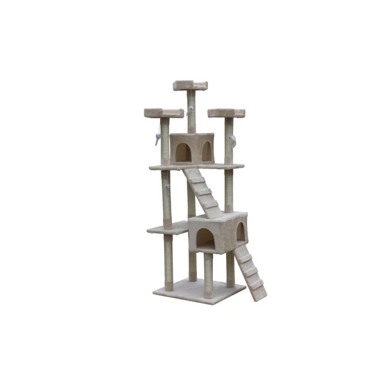 Cat Scratching Post Tree Kitten 180 cm Ladder Beige - Pet