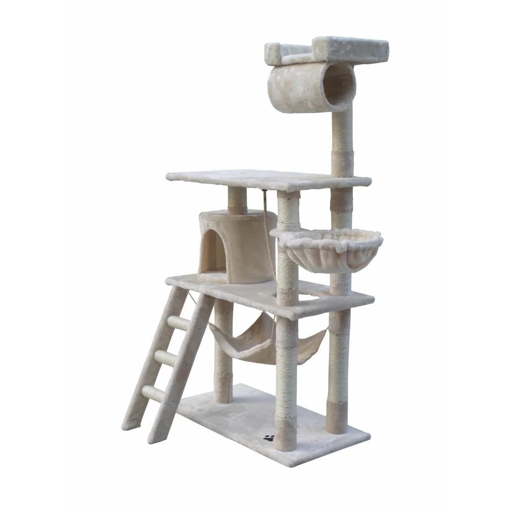 Cat Scratching Post Tree Kitten Ladder & Hammock 140 cm