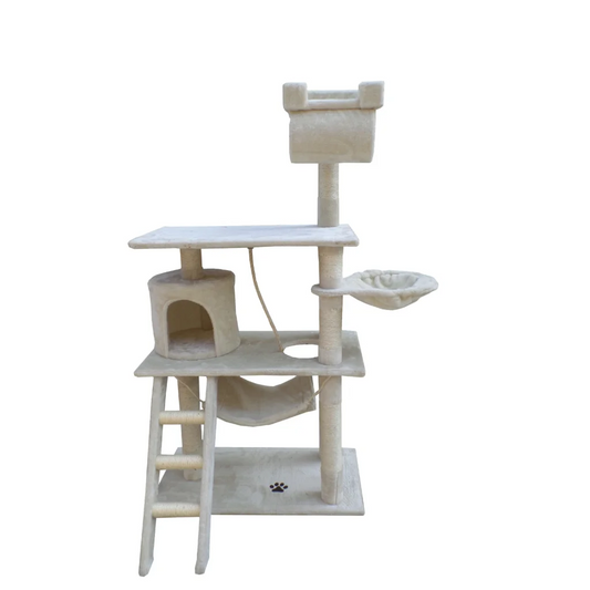 Cat Scratching Post Tree Kitten Ladder & Hammock 140 cm