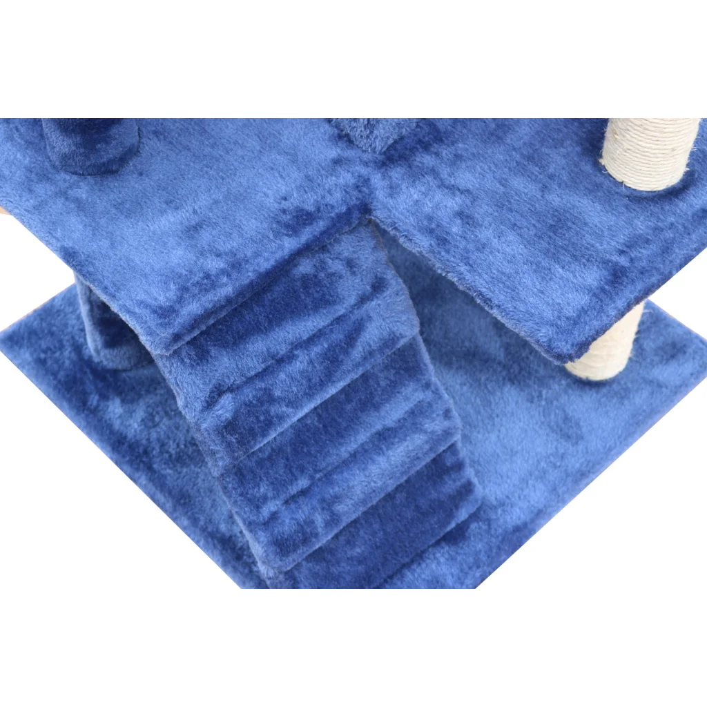 Cat Scratching Post Tree Scratcher Pole 130 cm Blue - Pet