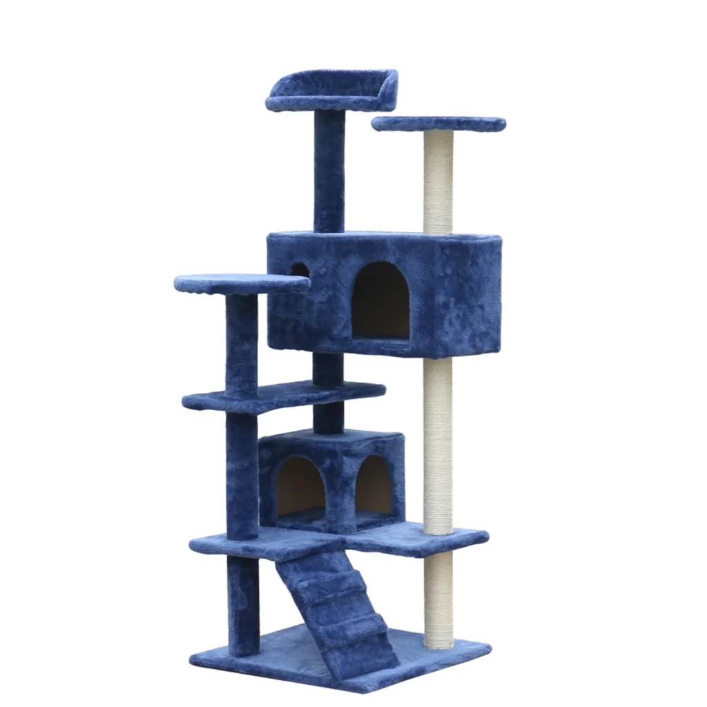 Cat Scratching Post Tree Scratcher Pole 130 cm Blue - Pet