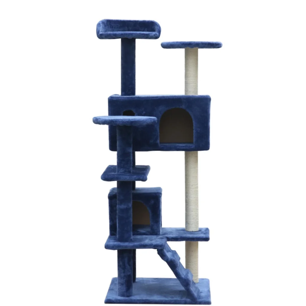 Cat Scratching Post Tree Scratcher Pole 130 cm Blue - Pet