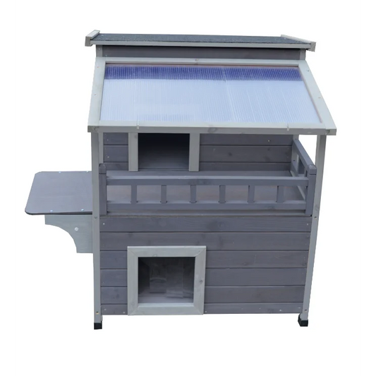 Cat Shelter Condo 2-Story Outdoor with Escape Door