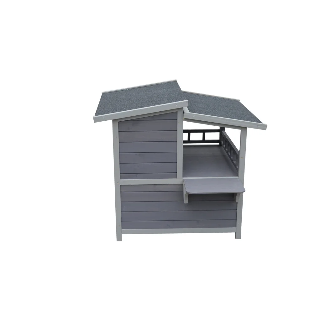 Cat Shelter Condo 2-Story with Escape Door Rainproof Kitty