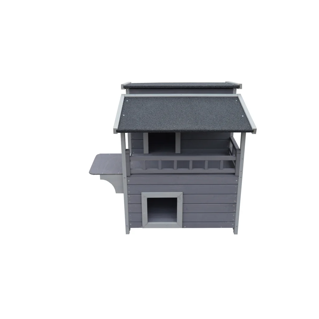 Cat Shelter Condo 2-Story with Escape Door Rainproof Kitty