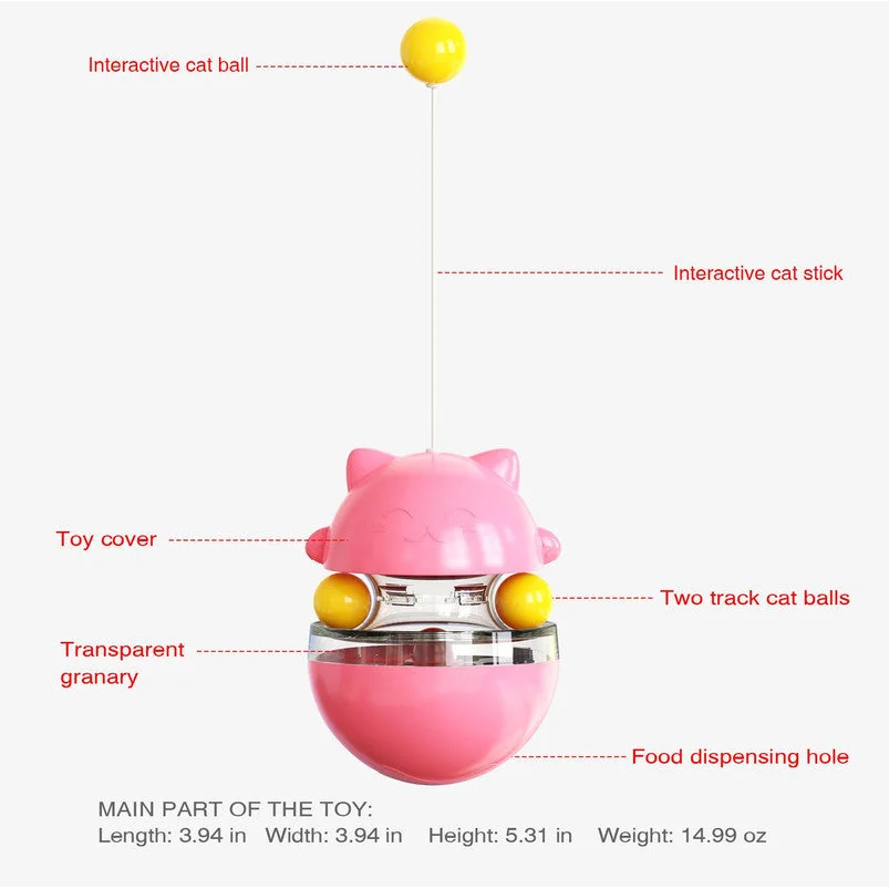 Cat Teaser Cup Toy Interactive Treat Dispensing Ball