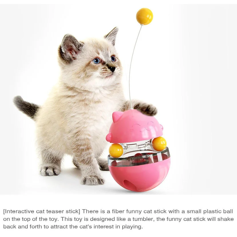 Cat Teaser Cup Toy Interactive Treat Dispensing Ball