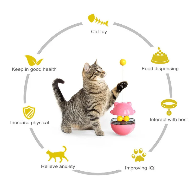Cat Teaser Cup Toy Interactive Treat Dispensing Ball