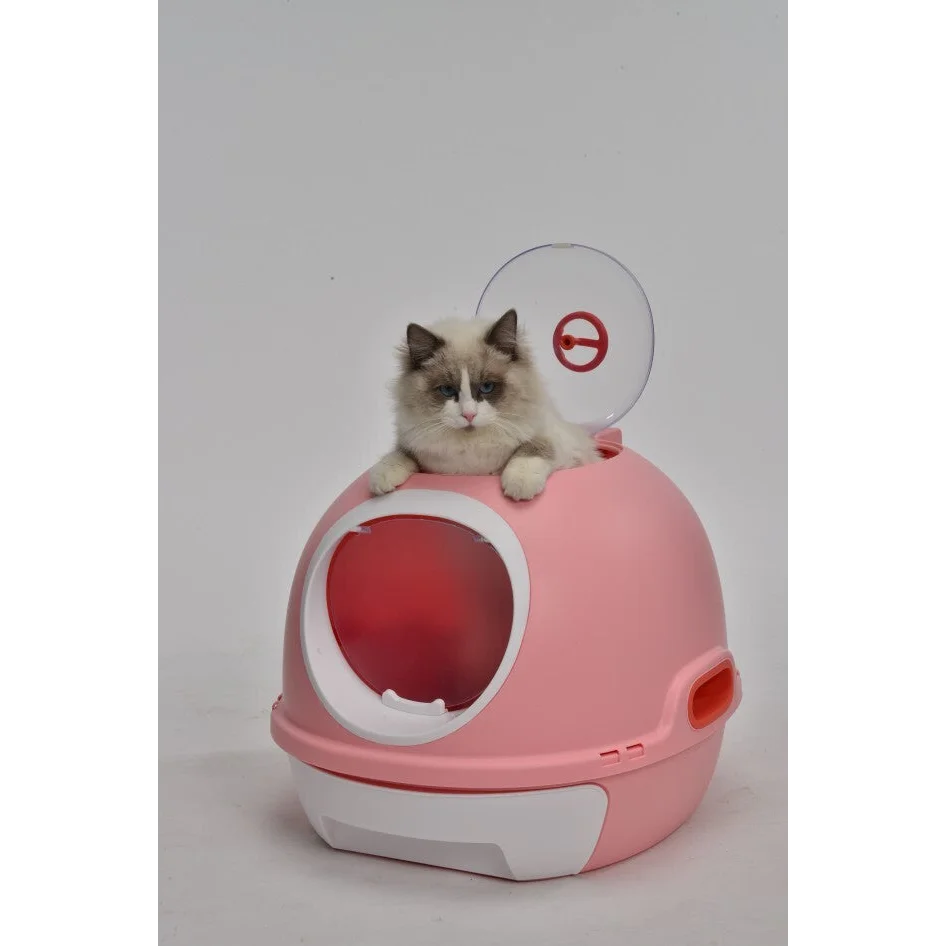 Cat Toilet Litter Box Hooded Tray House with Drawer & Scoop