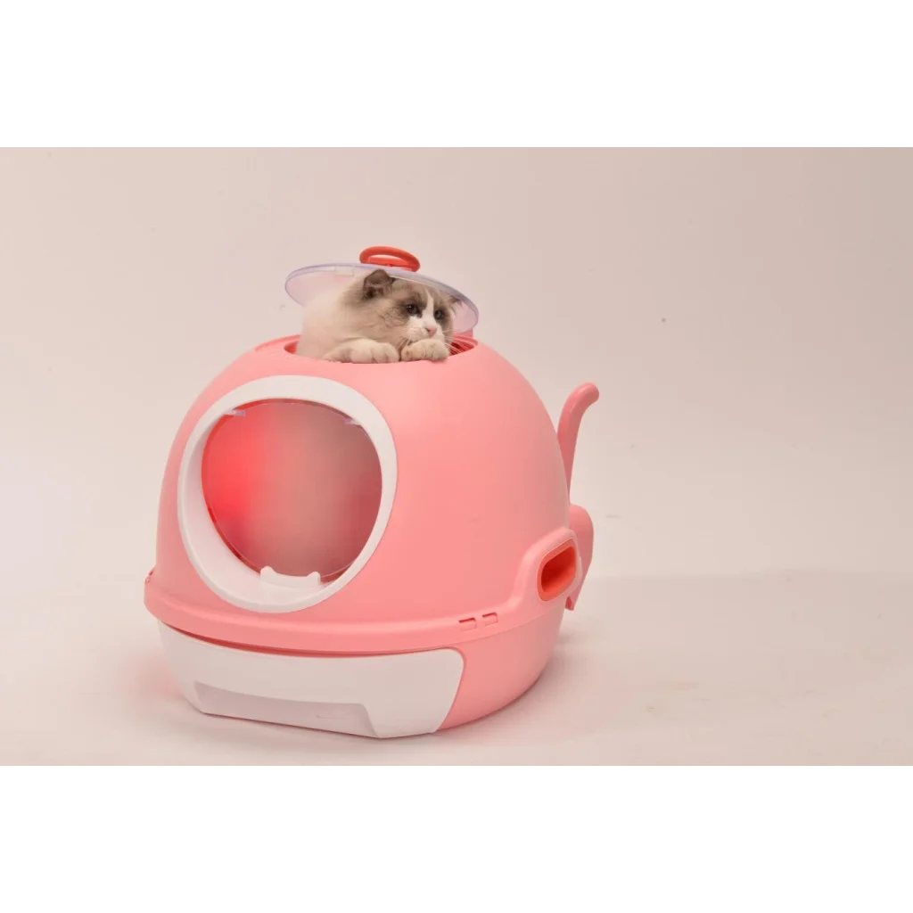 Cat Toilet Litter Box Hooded Tray House with Drawer & Scoop