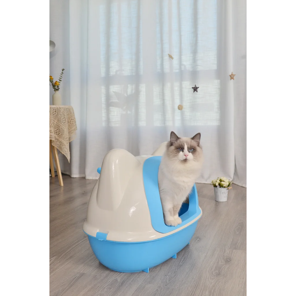 Cat Toilet Litter Box Large Hooded Tray House with Scoop