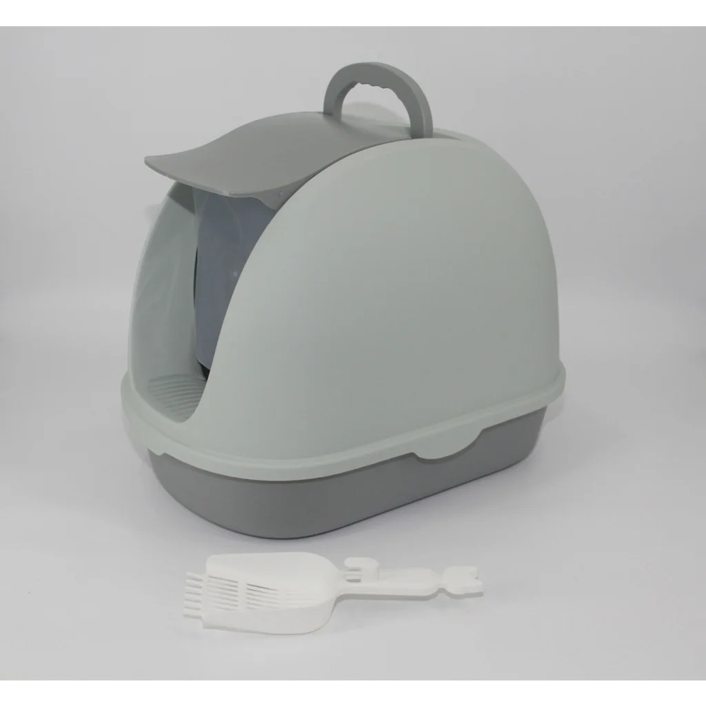 Cat Toilet Litter Box Portable Hooded Tray House with Scoop