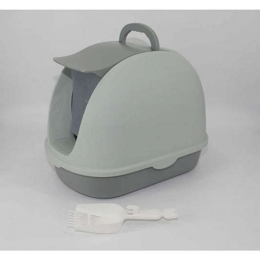 Cat Toilet Litter Box Portable Hooded Tray House with Scoop