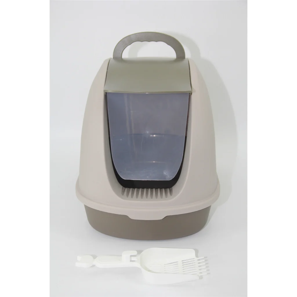 Cat Toilet Litter Box Portable Hooded Tray House with Scoop