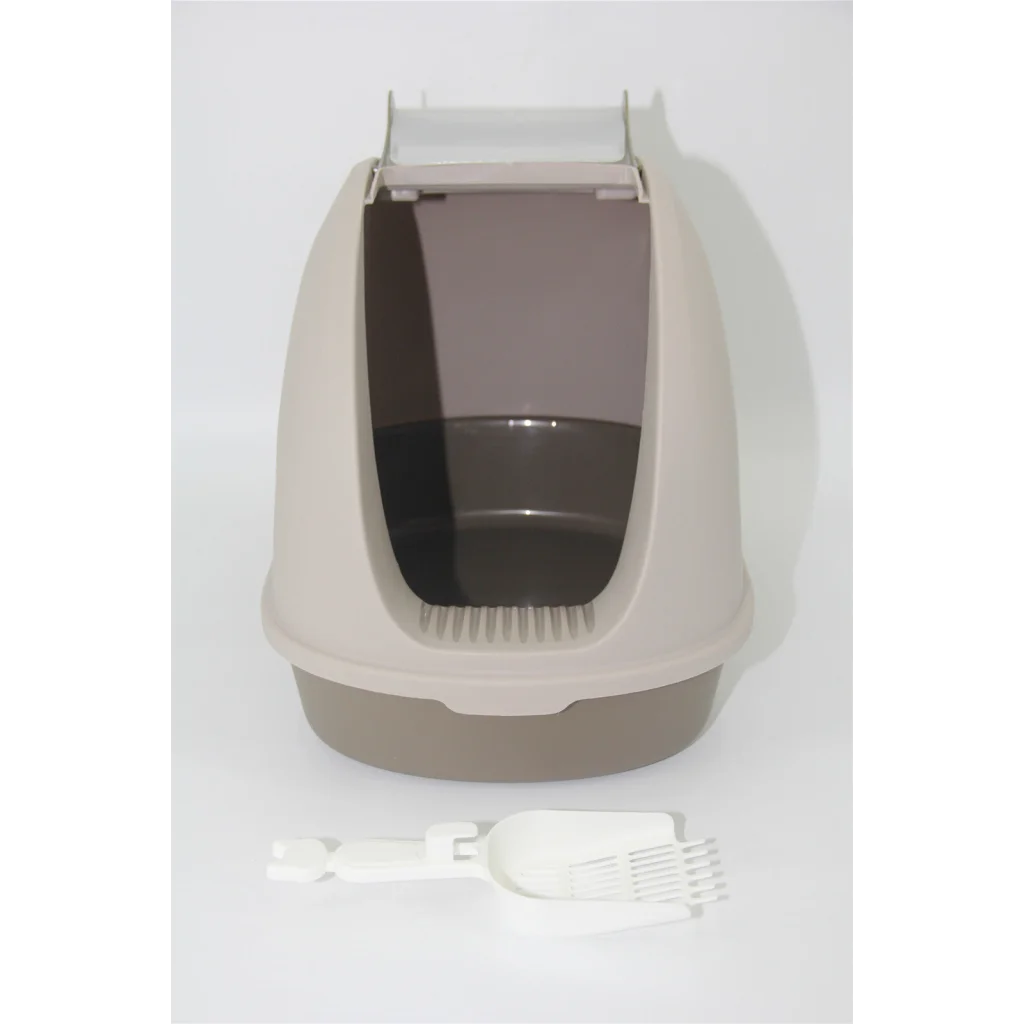 Cat Toilet Litter Box Portable Hooded Tray House with Scoop