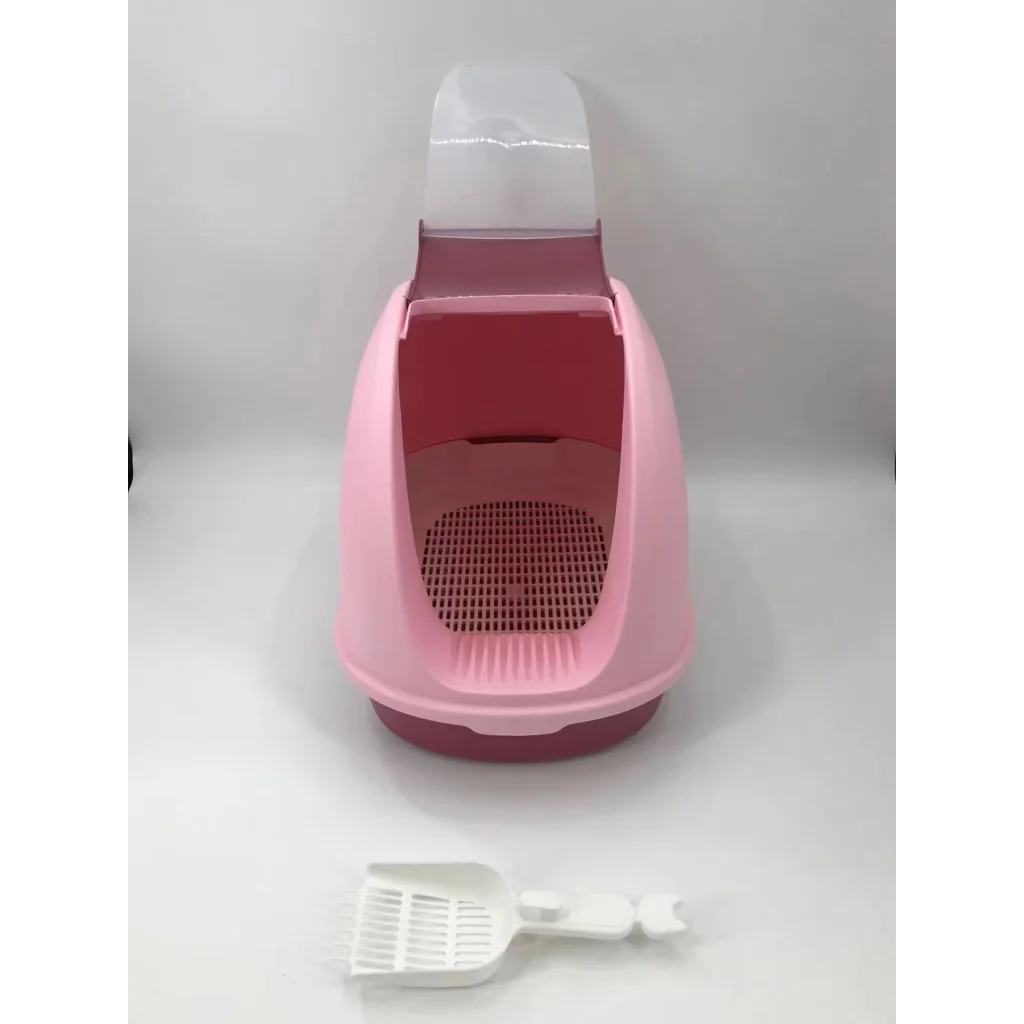 Cat Toilet Litter Box Portable Hooded Tray House with Scoop