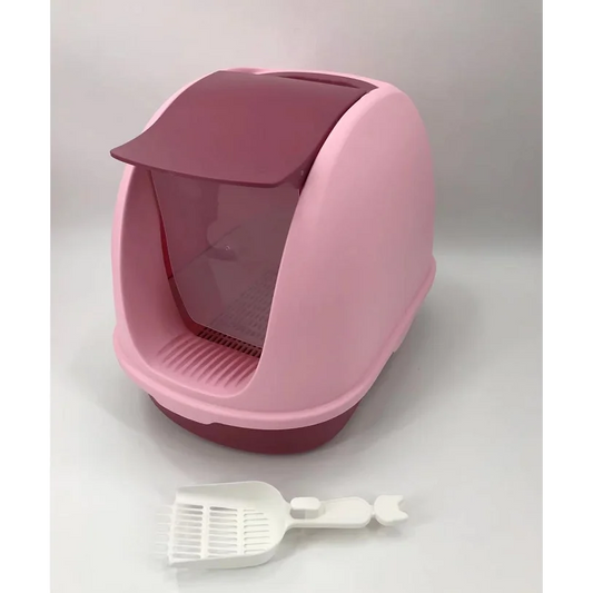 Cat Toilet Litter Box Portable Hooded Tray House with Scoop