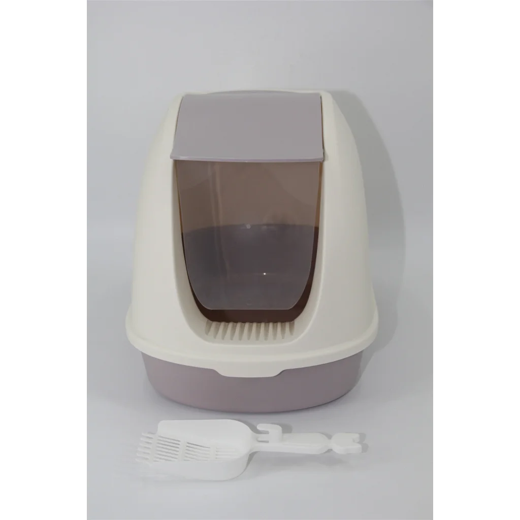 Cat Toilet Litter Box Portable Hooded Tray House with Scoop