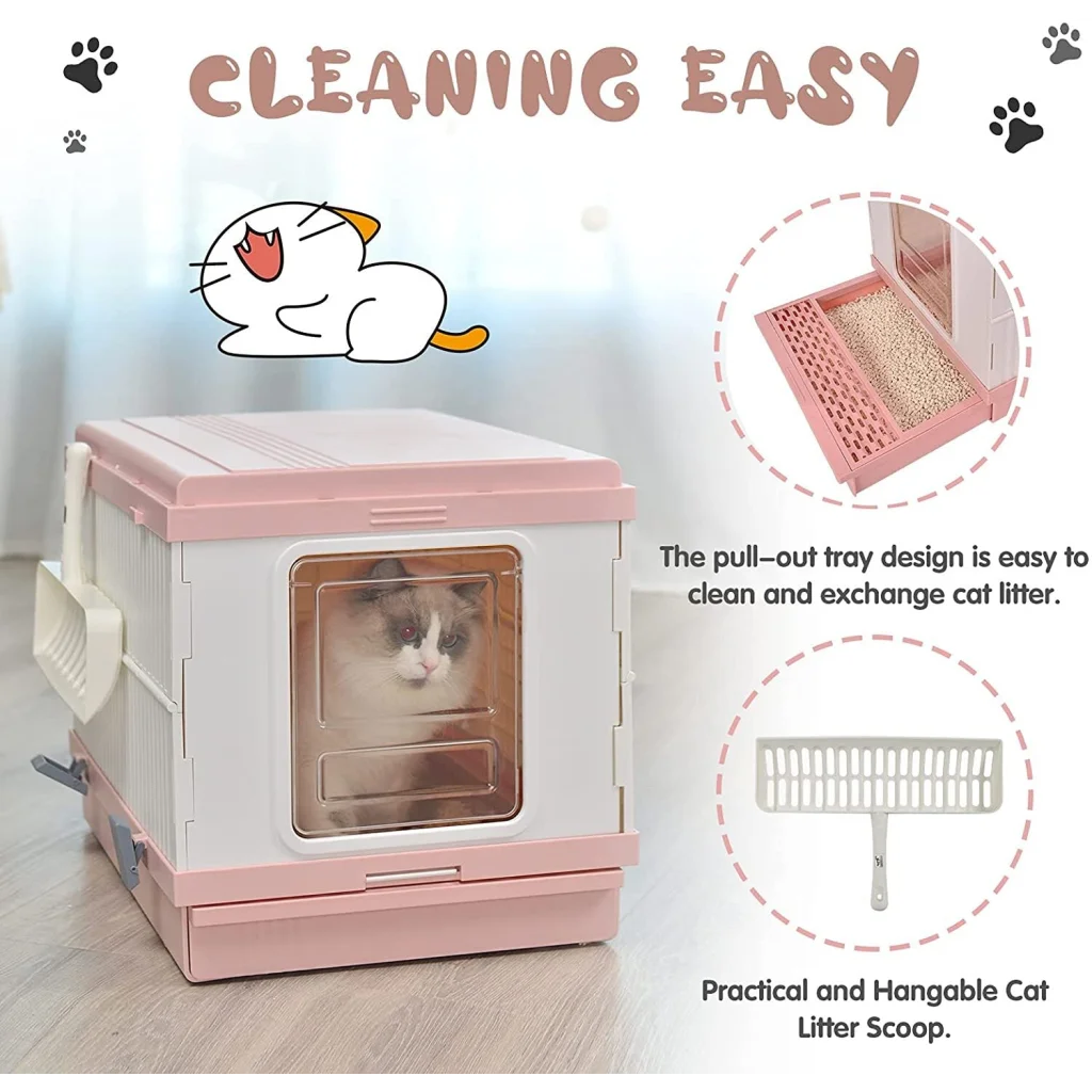 Cat Toilet Litter Box XL Portable Foldable Tray House