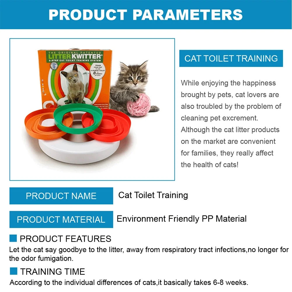 Cat Toilet Training System 3-Step Litter Kwitter Pet