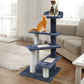 Cat Tree 100cm Wood Scratching with Post Tower Condo Steps