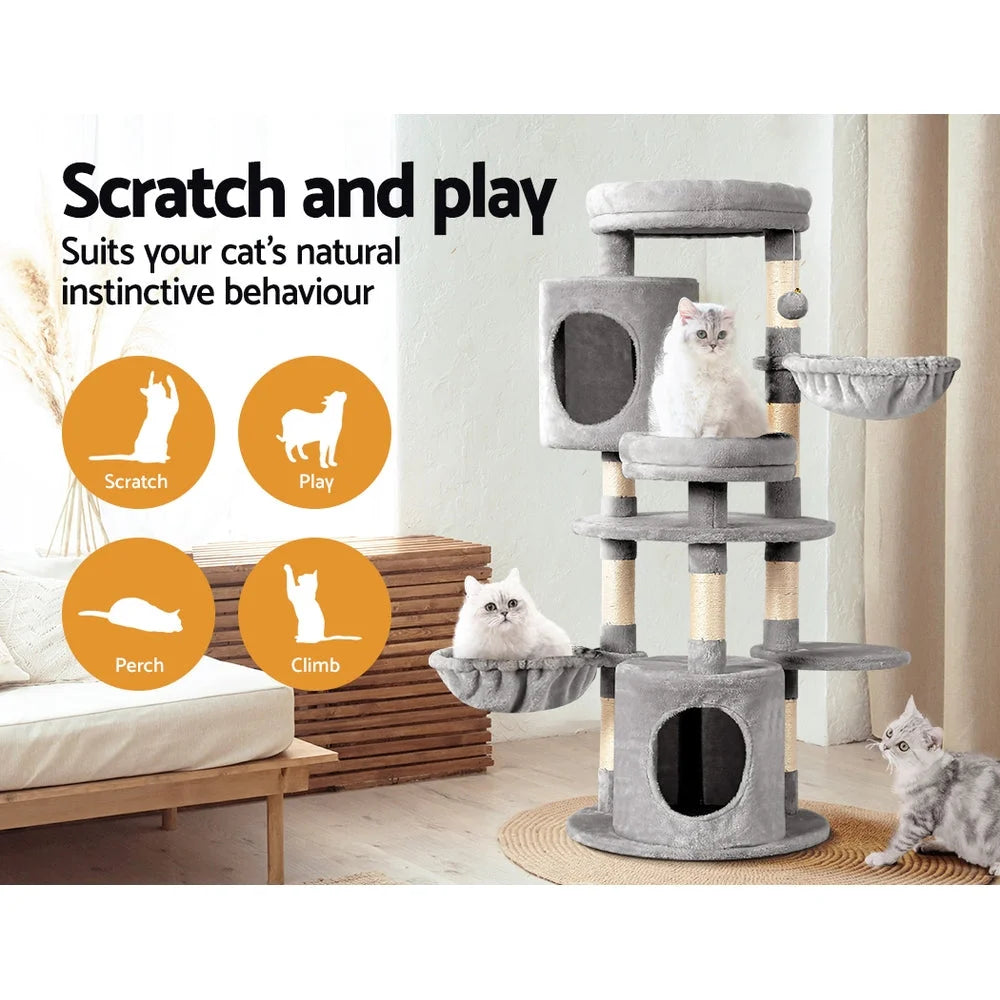 Cat Tree 123cm Tower Scratching Post Condo Scratcher House
