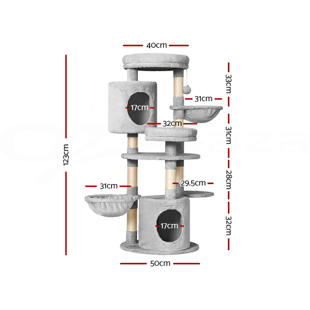 Cat Tree 123cm Tower Scratching Post Condo Scratcher House