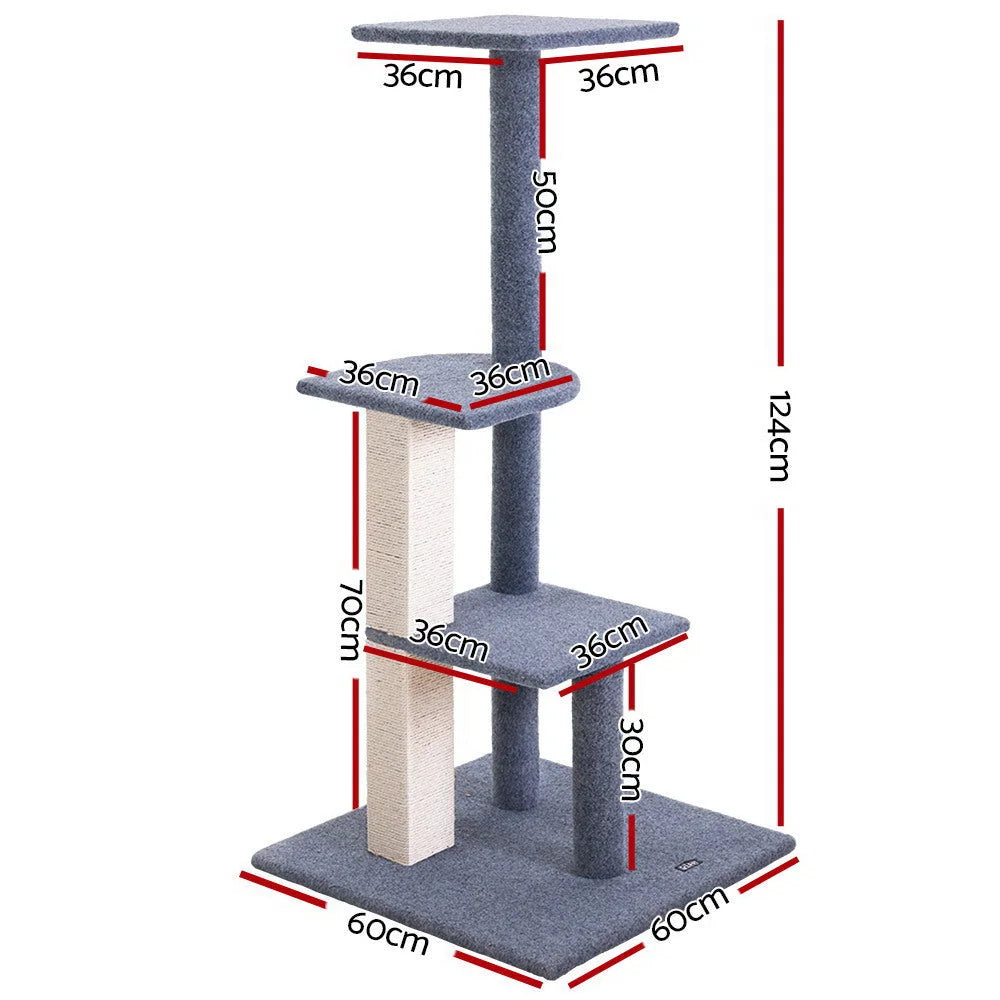 Cat Tree 124cm Scratching Post Tower Condo Scratcher Trees