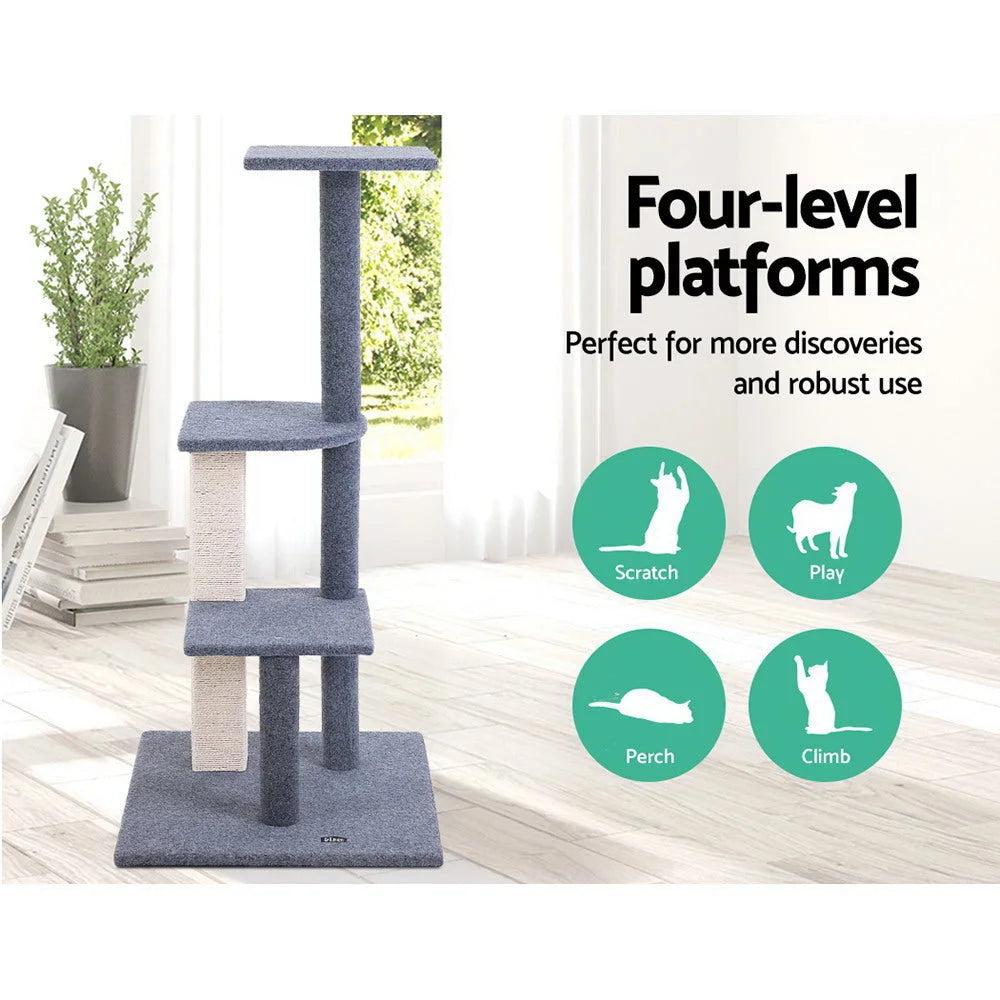 Cat Tree 124cm Scratching Post Tower Condo Scratcher Trees