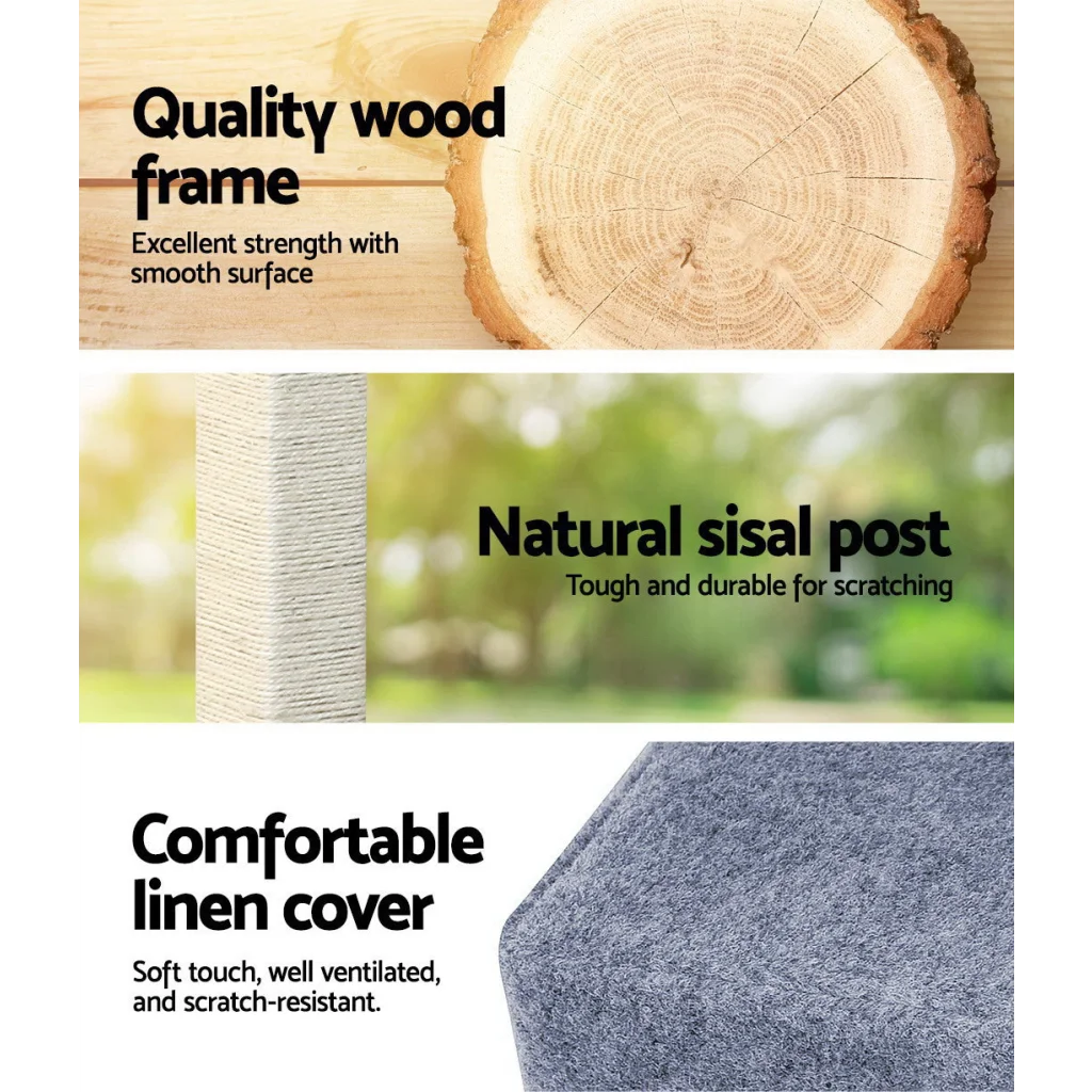 Cat Tree 124cm Scratching Post Tower Condo Scratcher Trees