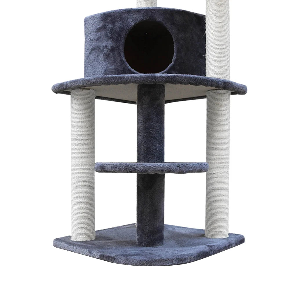 Cat Tree 126cm Wood Scratching Post Tower Condo - Cat