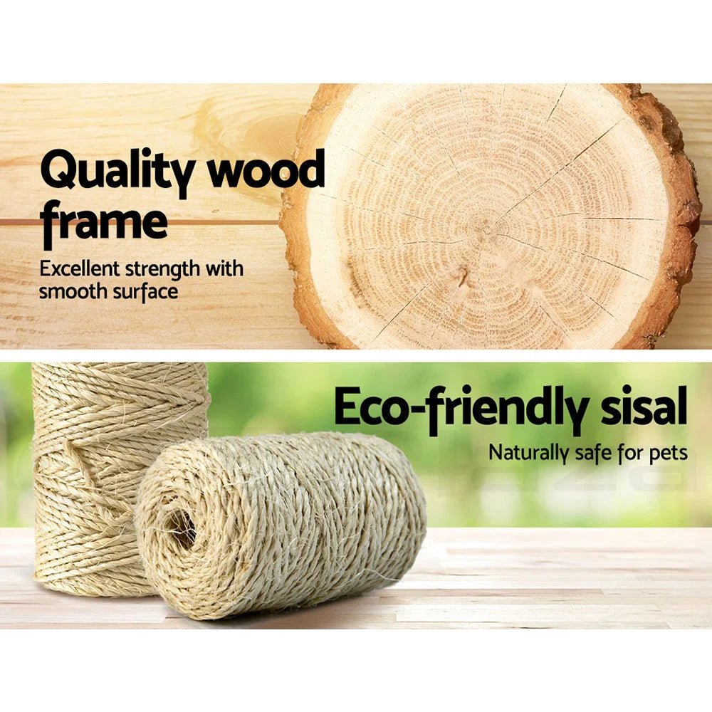 Cat Tree 126cm Wood Scratching Post Tower Condo - Cat