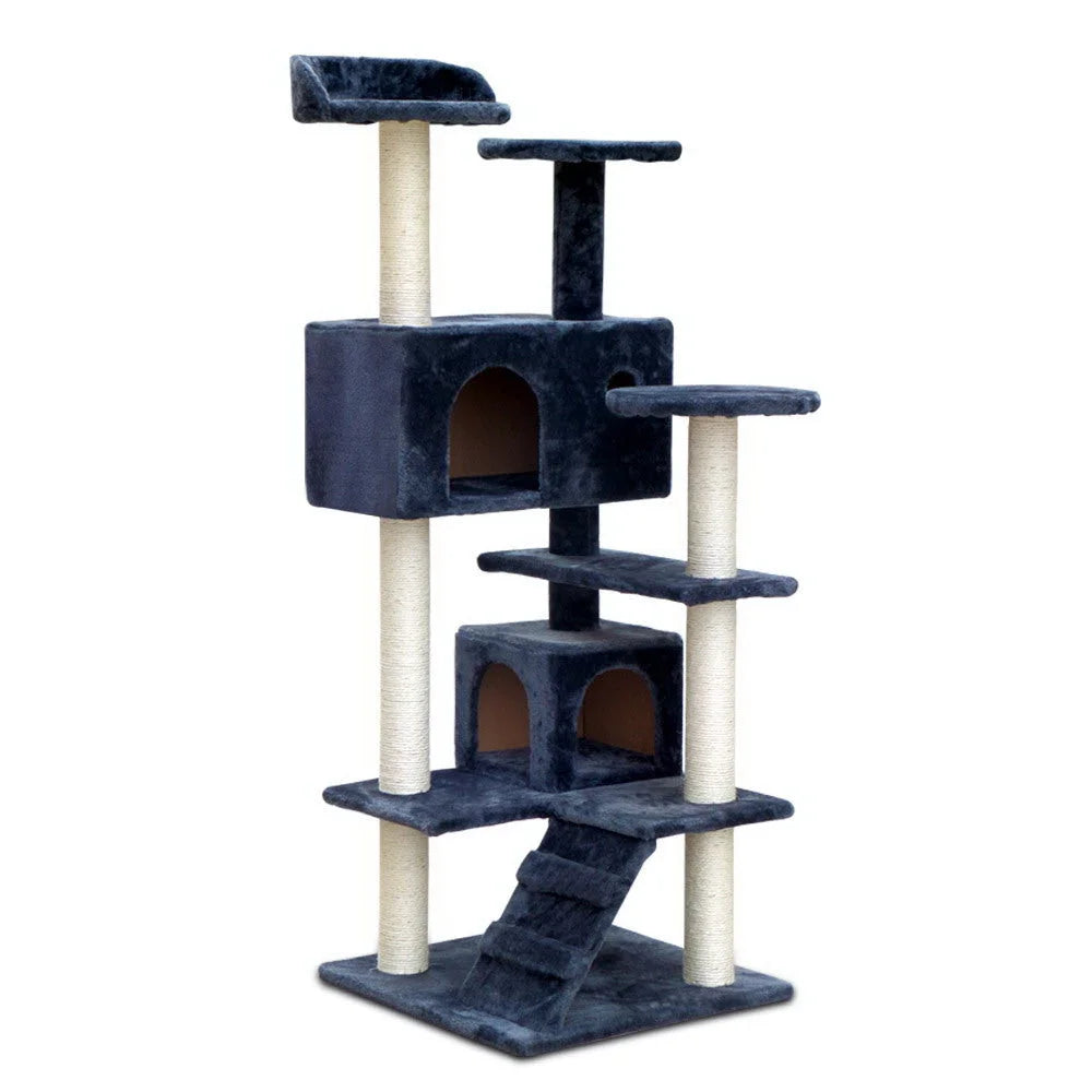 Cat Tree 134cm Wood Scratching Post Tower Condo