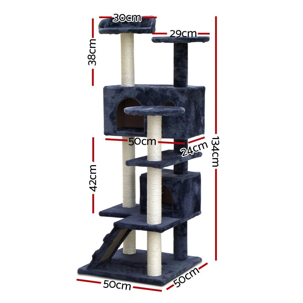 Cat Tree 134cm Wood Scratching Post
