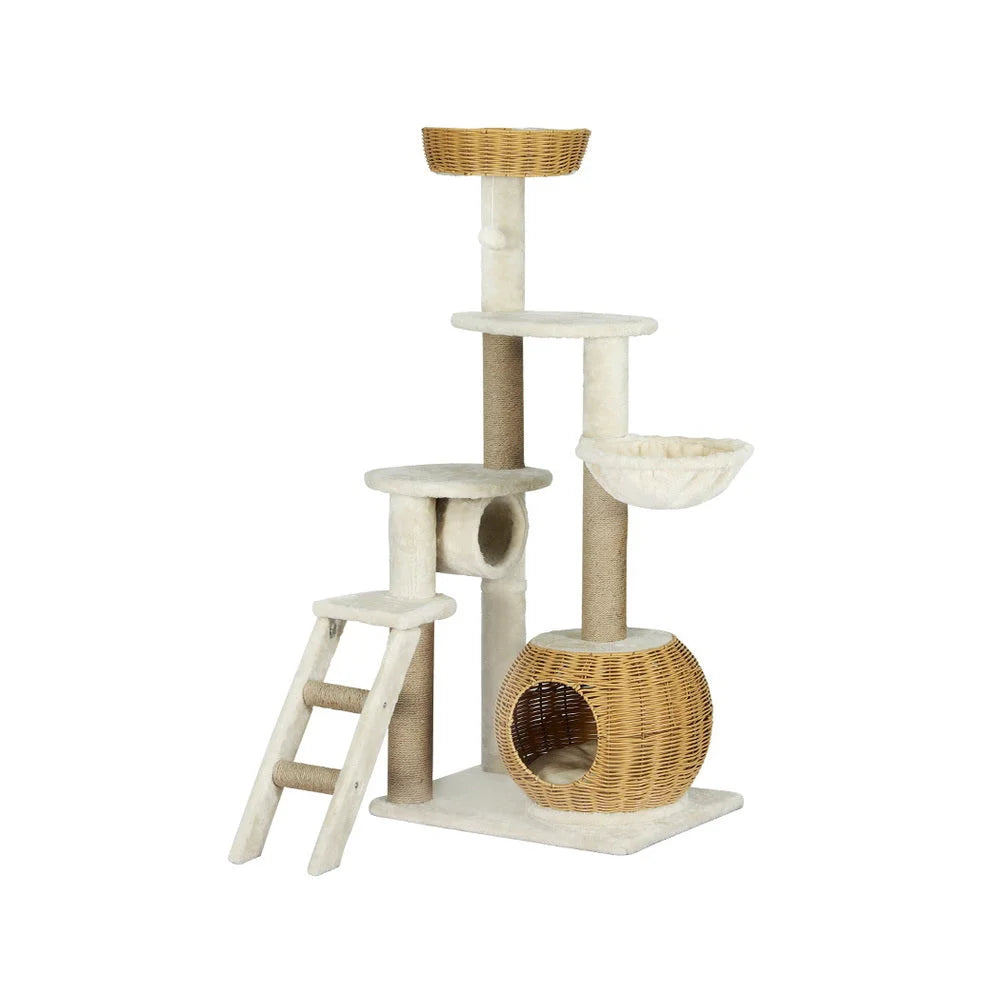 Cat Tree 138CM Tower Scratching Post Scratcher with Wood
