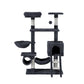 Wood 144cm cat tree with multi-level cat tower and round posts
