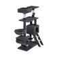 Wood 144cm cat tree with soft perch platforms and rope posts