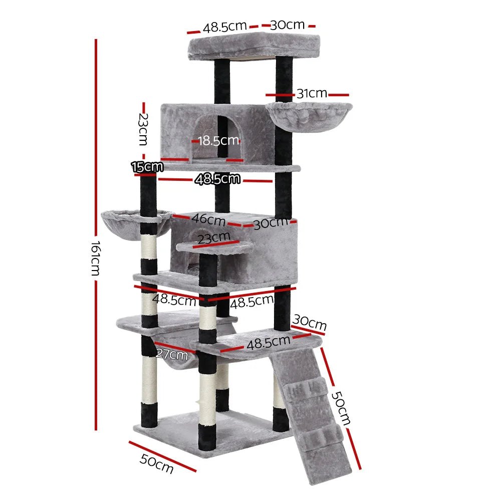 Cat Tree 161cm Tower Scratching Post Condo Scratcher House