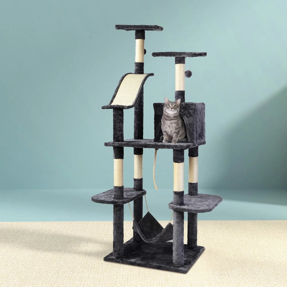 Cat Tree 171 cm Wood Scratching Post Tower Condo - Cat