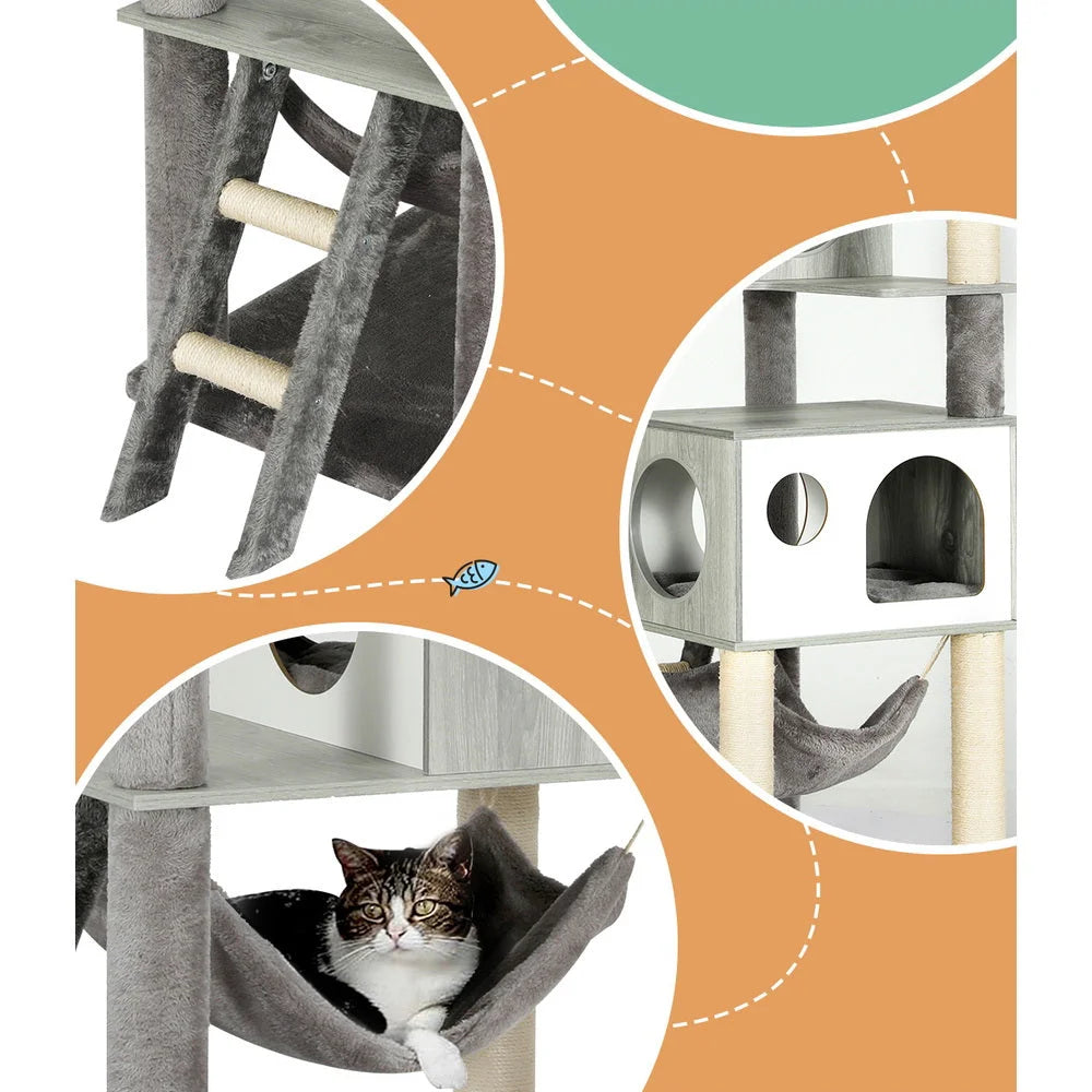 Cat tree with tower scratching post scratcher bed