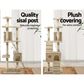 Cat Tree 180cm Wood Scratching Post Tower Condo Beige - Cat