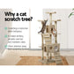 Cat Tree 180cm Wood Scratching Post Tower Condo Beige - Cat
