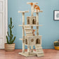 Cat Tree 180cm, Wood Scratching Post Tower Condo, Beige shown on the product page