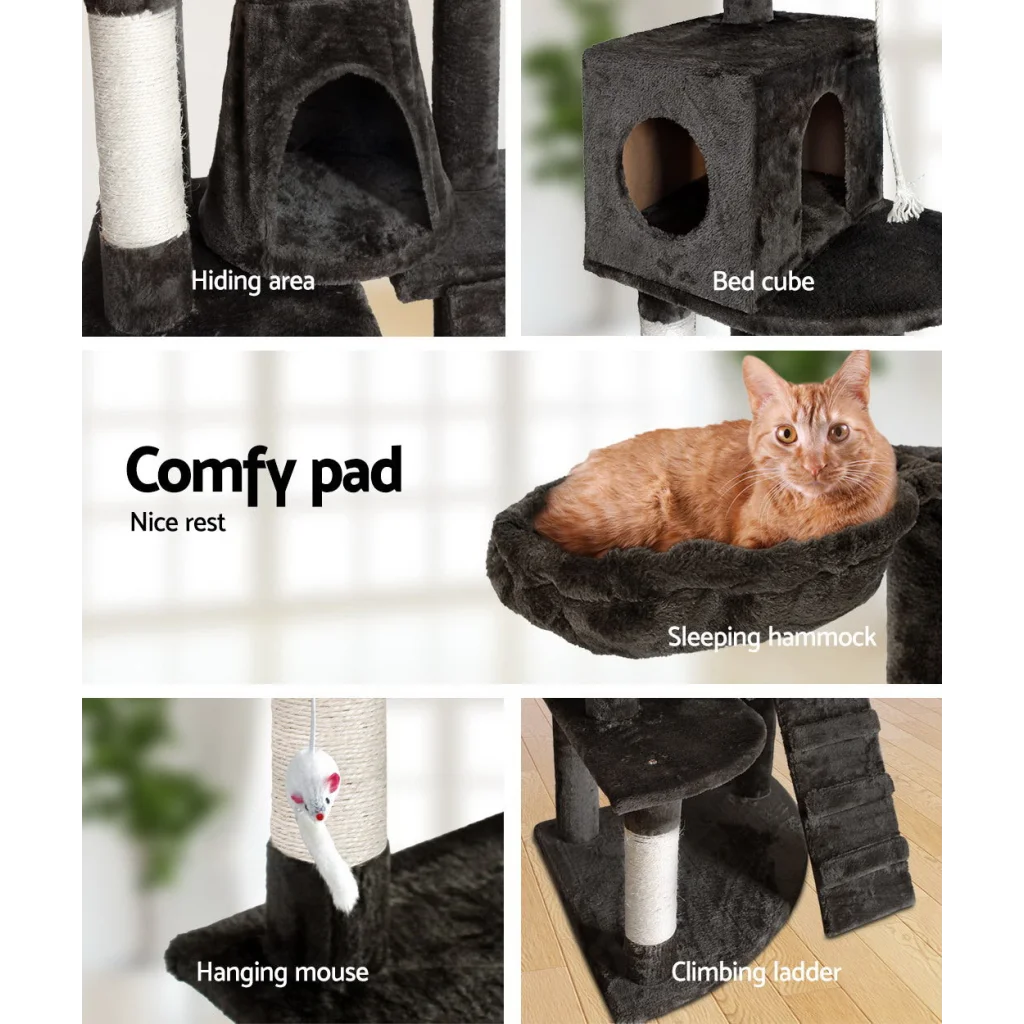 Cat Tree 193cm Wood Scratching Post Tower Condo - Cat