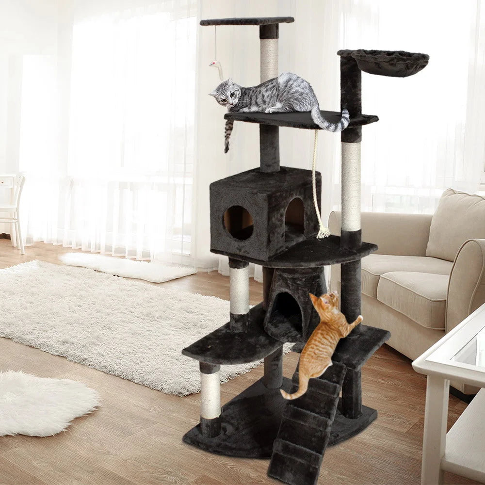 Cat Tree 193cm Wood Scratching Post Tower Condo - Cat