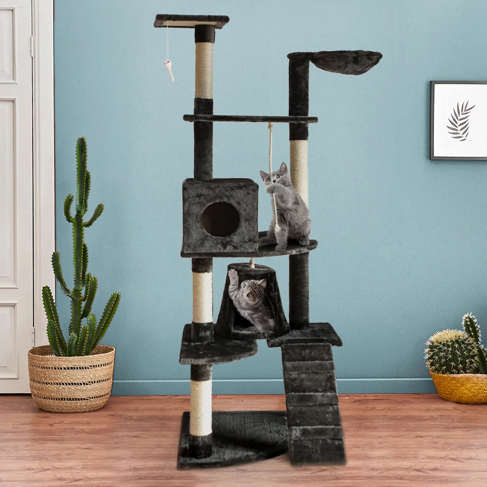 Cat Tree 193cm Wood Scratching Post Tower Condo - Cat